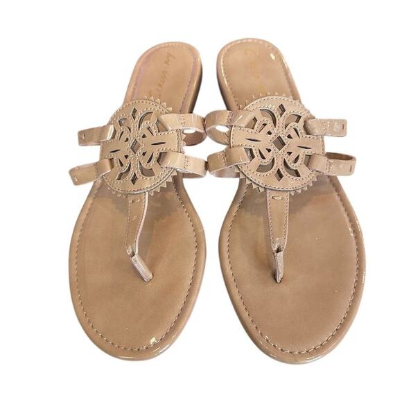 Circus by Sam Edelman Women's Thong faux Patent leather Sandals Brown Size 10 - Picture 1 of 9